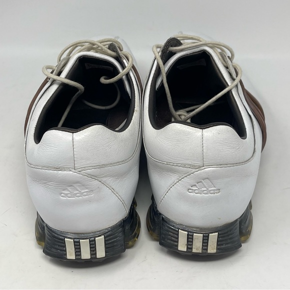 Adidas Tour 360 LTD Golf Shoes Mens 10.5 White Brown Leather Soft Spikes Lace Up - Picture 9 of 16